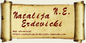 Natalija Erdevički vizit kartica